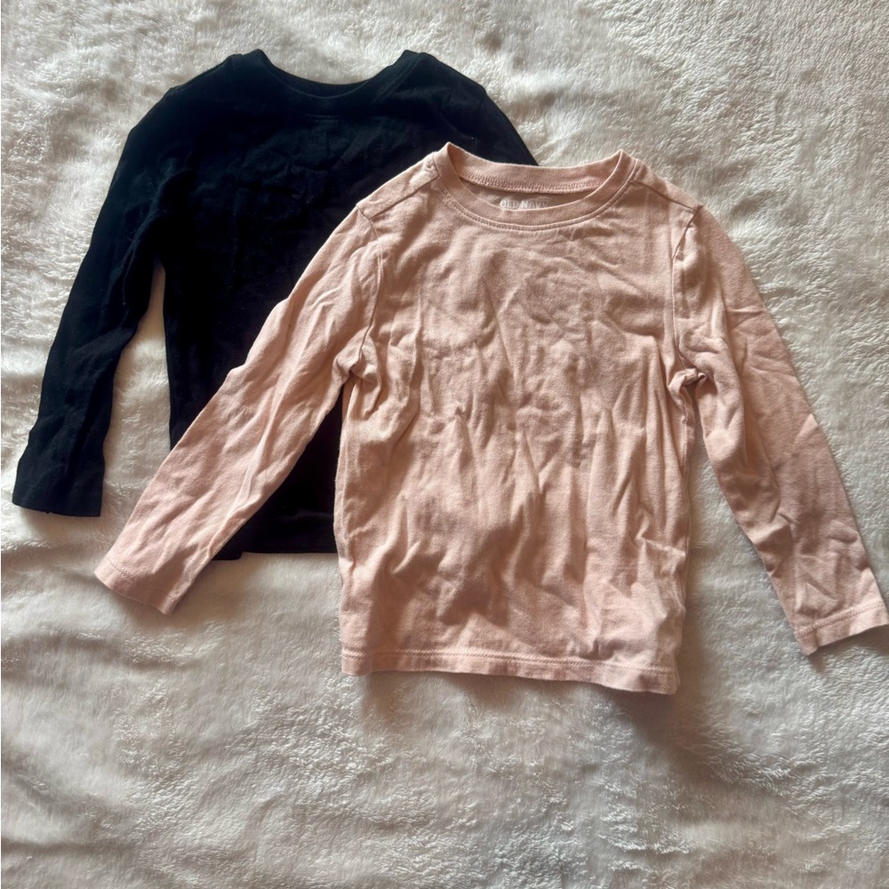 Old Navy Kids Long Sleeve Tees - Black and Pink